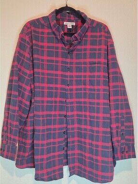 Amazon Essentials Men's 2XL Plaid Button-Up Shirt